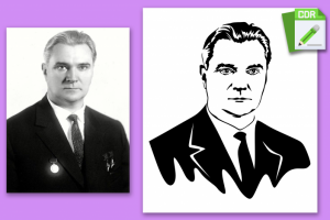 Траффарет в векторе, отрисовка под лазерную резку по фото