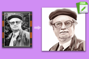 Векторная графика, портрет в определенных цветах