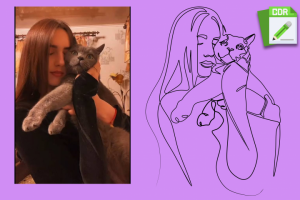 Лайн-арт портрет по фото, линейный портрет по фото