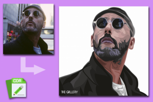 Портрет в векторе, отрисовка в векторе