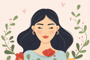 Девушка с цветами