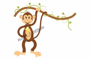 Обезьянка на лиане