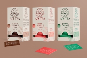 ADI TEA. Логотип и упаковка для чая.