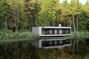 Визуализация дома у озера