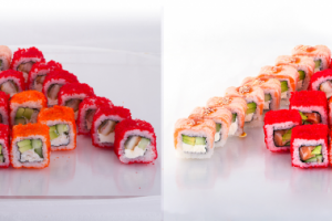 Обработка фото блюд японской кухни (суши, роллы, сеты)