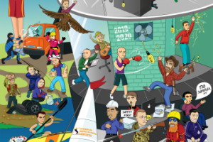 Плакат-комикс в стиле Футурама