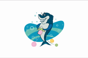 векторная иллюстрация акулы с вязанием