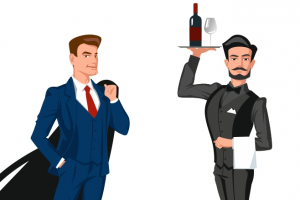 Бизнесмен и официант