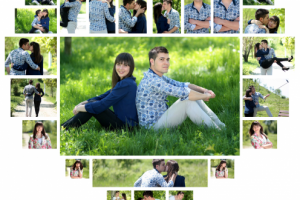 МАКЕТ для коллажа " сердечко "