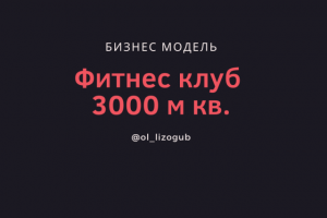 Бизнес-модель фитнес клуба на 3000 м кв.