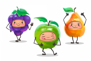 Персонажи для линейки детских фруктовых соков