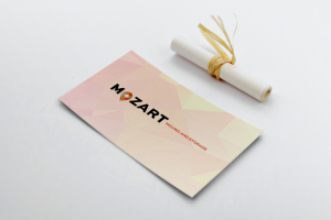 Визитка для службы доставки «Mozart»