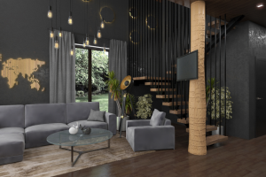 Гостиная в Барнхаусе,площадью 200 кв.м.