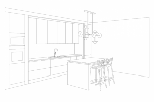 аксонометрическая проекция проекта кухни