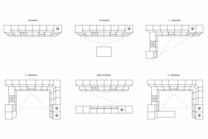 схемы компоновки кухонь
