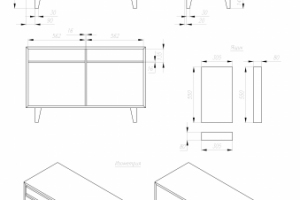 чертеж тумбы