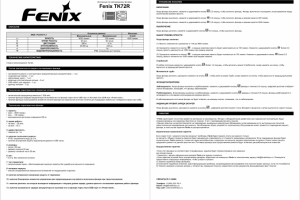 Инструкция для фонарика Fenix TK72R для компании fonarik4you.ru