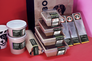 Дизайн этикеток упаковки для сети кофеин в СПб