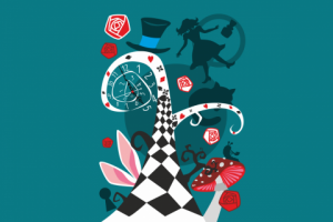 Рисунок на тему сказки "Алиса в стране чудес"