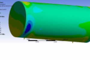 расчёт в Ansys вакуумного бака подкреплённого рёбрами