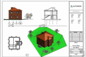 Дом из кирпича сделано в Revit