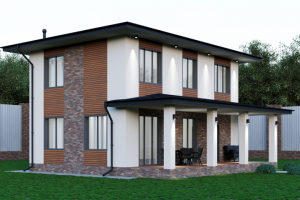 Двухэтажный дом с террасой