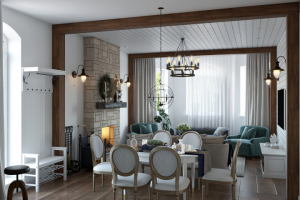 Кухня-гостиная. Одноэтажный дом в пос. Белоостров