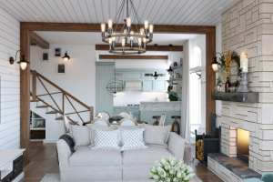 Кухня-гостиная. Одноэтажный дом в пос. Белоостров