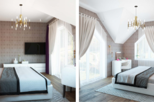 Дизайн двухэтажного дома. Спальня.Спб