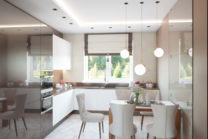 Дизайн двухэтажного дома. Кухня.Спб