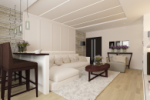 Современный прованс. Гостиная 28м2