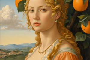 Иллюстрация девушки с помощью ИИ