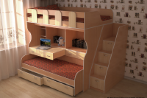 Визуализация детской кровати в интерьере