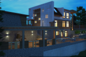 ракурс дома в ландшафте