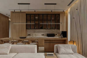 Интерьер с мотивами джапанди в Московской области