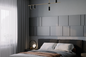 Спальня в тёмных тонах