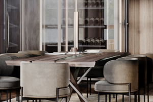 Современная столовая в частном доме