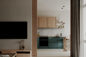 Кухня-гостиная с японскими мотивами