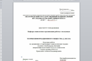 Теория информационного общества Д. Белла