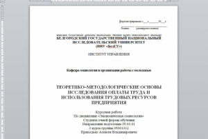 Трудовые ресурсы предприятия