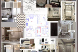 коллаж-эскиз интерьер