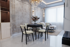 стол со стульями в итерьере