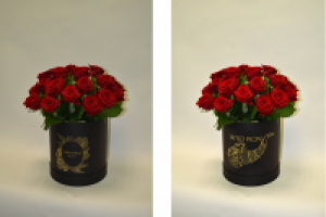 цветы до и после( наложение логотипа и коррекция)