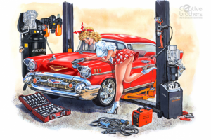 Пинап иллюстрация / акварель / обработка