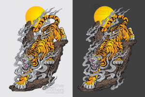 Иллюстрация тигра в китайском стиле