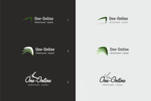 Варианты лого для сервиса обмены криптовалюты "One-Online"