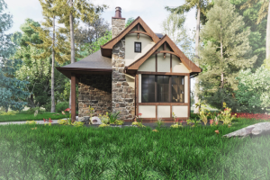 Двухэтажный домик для глэмпинга.