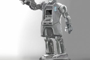 Ретро робот с чертами Германа Грефа