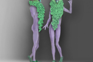 Эскиз костюма попугай