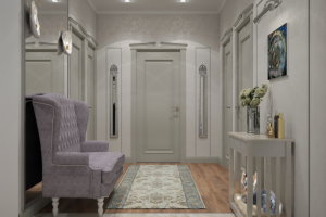 прихожая в неоклассике ЖК "GreenPark"